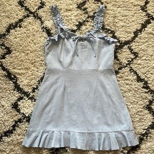 Light Blue Dress with Ruched Straps